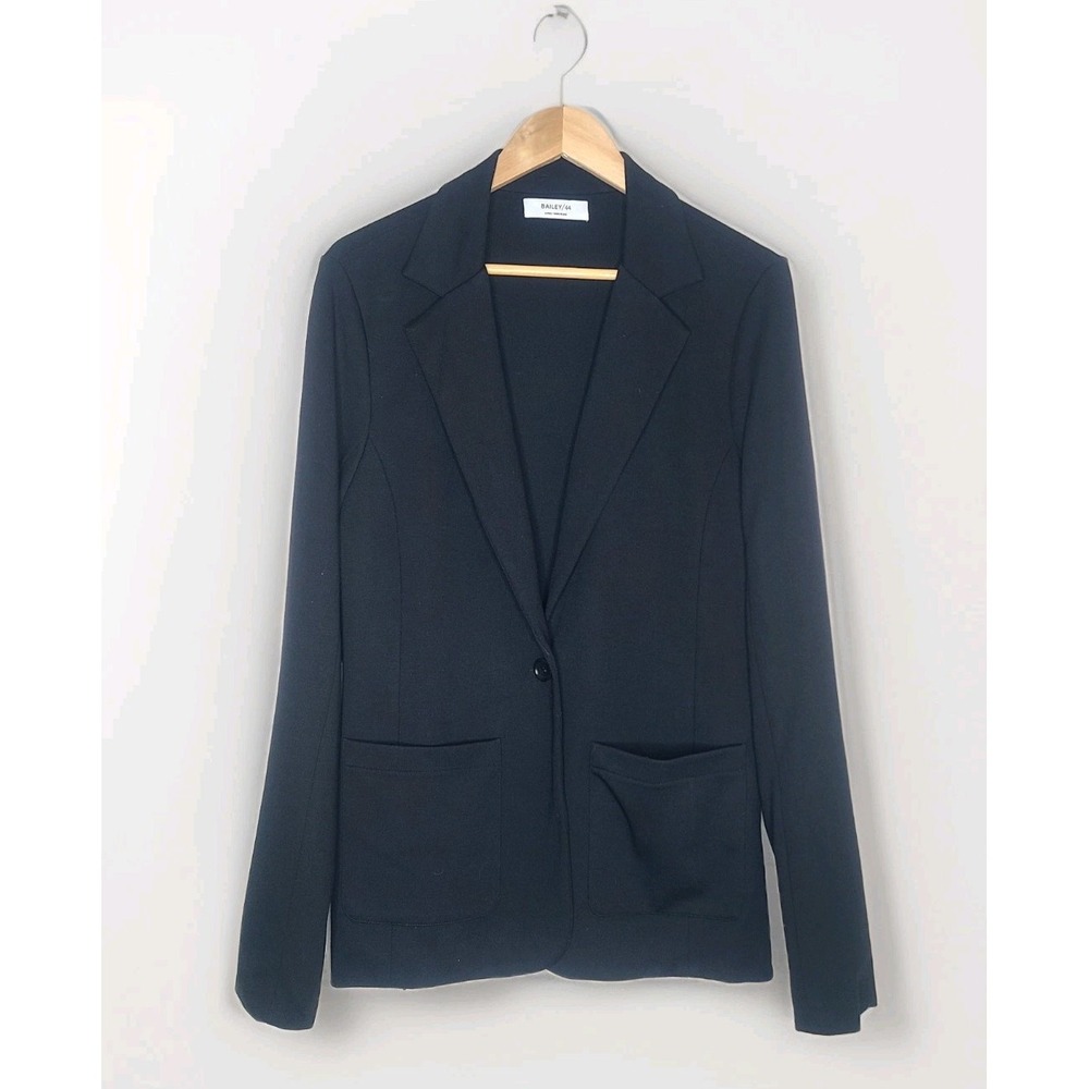 BAILEY 44 Black Ponte Stretch‎ Knit Blazer Jacket Size L Made In USA